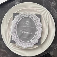Tarjeta de Invitación de Encaje Ovalada Personalizada, Invitaciones de Boda Vintage, Invitación Elegante para Cena, Decoración de Mesa de Boda