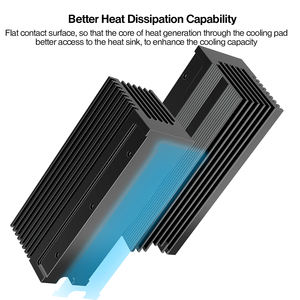 مشتت حراري من الألومنيوم عالي التحمل من JEYI OEM مع زعانف تبريد سلبية لـ <span class=keywords><strong>M</strong></span>.2 2280 SSD معتمد من FCC وCE وROHS للاستخدام في أجهزة الكمبيوتر المحمولة/المكتبية - Product Image 4
