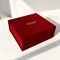 Boîte cadeau en velours rigide magnétique unique faite à la main par Kexin, avec logo en feuille d'or, personnalisable