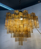 Lustre Design Italien Vintage en Verre de Murano Grand Lustre Suspension Lampe Fleur Luminaire pour Salle à Manger