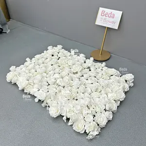 Beda Silk Flower Wall Plastic Mesh Back Backdrop 5D Handmade Artificial Rose Arrangement DIY Real Touch Party Wedding Decor
