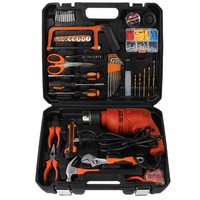 Ensemble d'outils électriques ménagers, perceuse à percussion, kit de quincaillerie combiné, boîte à outils en acier au chrome-vanadium, pour électricien, vente en gros