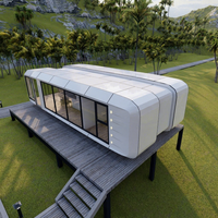 Maison préfabriquée en acier durable et imperméable, type Apple Pod, pour hôtel, cabine, maison en panneaux sandwich, conteneur pour usage de bureau