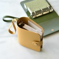 Logo personnalisé Fuax couverture en cuir carnet de voyage a7 budget mini 3 classeur à anneaux avec sangle