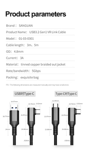 <span class=keywords><strong>C</strong></span>âble de liaison pour casque 3M 4M <span class=keywords><strong>5M</strong></span> <span class=keywords><strong>USB</strong></span> 3.2 Gen1 Type <span class=keywords><strong>C</strong></span> à Type <span class=keywords><strong>C</strong></span> <span class=keywords><strong>C</strong></span>âble de charge rapide pour lunettes VR - Product Image 6