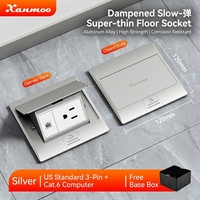 Enchufe de Piso Americano Estándar Empotrado Ultrafino Impermeable con Amortiguación de Aleación de Aluminio Tipo 120