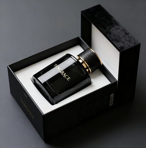 Flacone di Profumo in Vetro Nero di Lusso Vuoto con Logo Personalizzato, 30ml 50ml 100ml, con Erogatore Spray e Confezione - Product Image 1