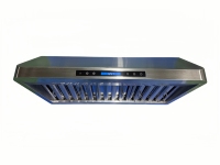 Campana extractora de cocina empotrada de 36 pulgadas y 1200 m³/h, con filtro de deflector, 2 luces redondas y 2 motores potentes en acero inoxidable.