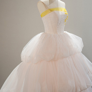 Robe de soirée 3D à fleurs en tulle rose, robe de mariée en tulle rose, robe trapèze en tulle rose, robe de bal personnalisée OEM Sfy229 - Product Image 2
