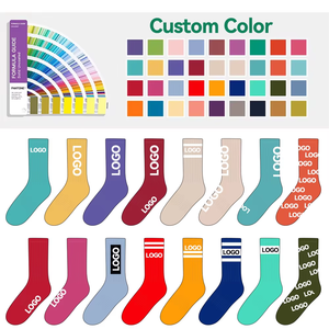 Top biểu tượng tùy chỉnh chất lượng cao mùa đông Crew Jacquard thư dễ thương thoáng khí thể thao Vớ unisex sọc Vớ thể thao với logo - Product Image 6