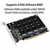 Tarjeta Adaptadora de Bifurcación Huastlink PCIe X16 a M.2 M-Key NVMe X4 SSD para Expansión de Matriz RAID en Servidores 2U