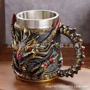 Tasse en résine sculptée en 3D, motif dragon sacré, design créatif et raffiné, pour vin et café - Product Image 2