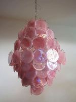 Lustre vintage italien en verre rose de Murano, luminaires suspendus, E12, hauteur réglable pour plafonds hauts, luminaires de salon