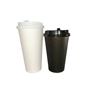 Vaso de Papel Desechable Blanco de 20 Oz con Tapa, Personalizado con Logotipo de Fábrica, de Pared Simple, para Bebidas de Frutas, Leche, Té, Chocolate y Café - Product Image 2