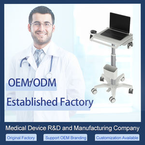 Multifunctionele aluminium medische <span class=keywords><strong>trolley</strong></span> - draagbare kar voor laptop, echografie, orale scanner met in hoogte verstelbare standaard - Product Image 3