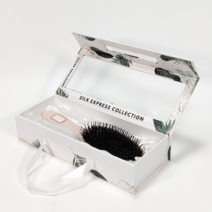 Hair Magnetic Box Hot Sale Cardboard Luxury PVC Window Custom Logo Comb Products Extension Wig Hair Paper Packaging Magnetic Gift Box