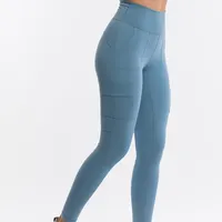 महिलाओं खिंचाव योग पैंट चड्डी Activewear फिटनेस कसरत लेगिंग के साथ जेब