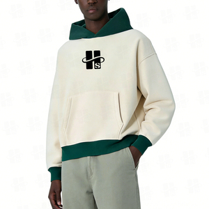 Sudadera con Capucha Personalizada de Alta Calidad, 450GSM, Estilo Holgado con Parches, para Hombre, Nueva Colección, Ropa Deportiva, Diseño Color Block - Product Image 2