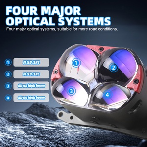 Sanvi Auto Lighting System Aftermarket 3 Inch matrix C4S 72w Super Bright 4 Eyes Led <b>Projector</b> Lens Headlights for Car <b>Lights</b> - Product Image 3