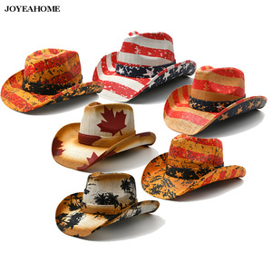 Cappello da Cowboy <span class=keywords><strong>in</strong></span> Paglia Personalizzato con Tesa Larga, Cappello Estivo da Spiaggia per Uomo e <span class=keywords><strong>Donna</strong></span> - Product Image 4