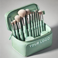 Ensemble de pinceaux de maquillage 9 pièces pinceau cosmétique fond de teint Blush correcteur fard à paupières sourcils surbrillance rose pinceau de maquillage logo personnalisé