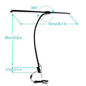 73cm lớn mắt-chăm sóc bàn ánh sáng với vô cấp mờ có thể điều chỉnh linh hoạt cổ ngỗng <span class=keywords><strong>LED</strong></span> bàn đèn với kẹp cho đọc sách nghiên cứu - Product Image 5