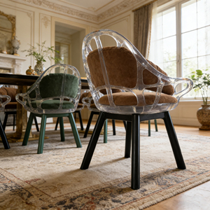 Silla Moderna <span class=keywords><strong>de</strong></span> <span class=keywords><strong>Resina</strong></span> Transparente <span class=keywords><strong>de</strong></span> Lujo con Diseño Ergonómico y Cojín Suave para Espacios Domésticos Elegantes - Product Image 6