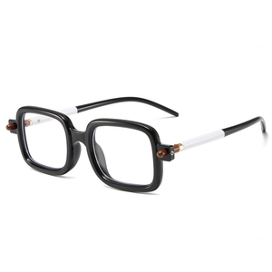 Phụ Nữ Phụ nữ thời trang + Kính Mắt + khung màu xanh Lọc cổ điển nhỏ vuông nhựa màu be 2025 quang - Product Image 5