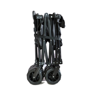 Chariot de bébé pliable d'extérieur à quatre roues avec auvent, grande capacité, double couche, tissu Oxford 600D, charge 90-140 kg, pour le shopping