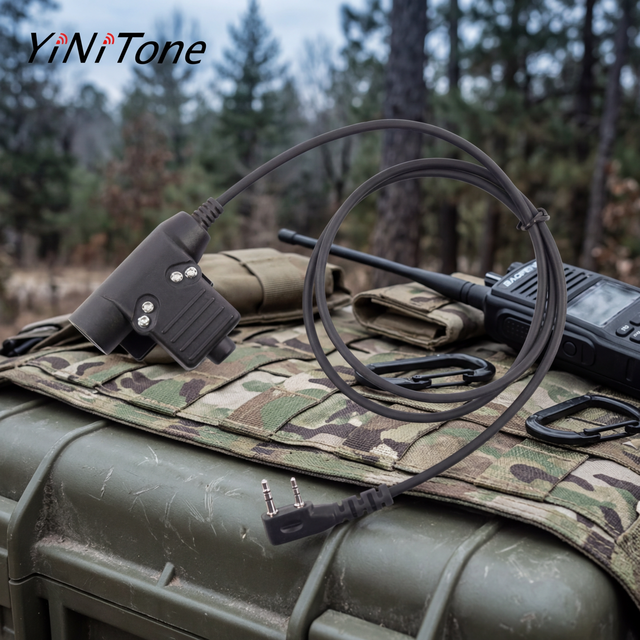 Durable ABS U94 PTT Headset Adapter Universal Compatibility Plug-and-Play for Baofeng UV5R UV82 BF888S Ham Radio