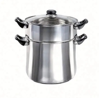 Casserole à couscous en acier inoxydable avec poignée en bakélite résistante à la rouille, style contemporain JL, ustensiles de cuisine en acier inoxydable
