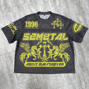 QIAQNSHI Fabricant de maillots de football personnalisés, T-shirt court ample, T-shirt graphique streetwear surdimensionné, T-shirt pour homme - Product Image 1