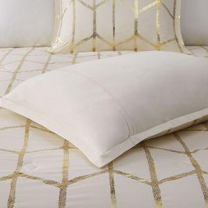 Floral Striped Printed <b>Comforter</b> <b>Set</b> 8pcs 100% Cotton Woven Home Bedding King Queen Sizes - Product Image 4