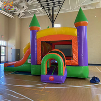 Château gonflable commercial personnalisé en PVC 0,55 mm avec toboggan, installation facile, garantie 3 ans, capacité de 20 personnes, capacité maximale de 100 kg