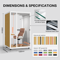 Cabine téléphonique acoustique individuelle insonorisée 33 dB avec ventilation pour bureau et centre d'appels – Offre Spéciale