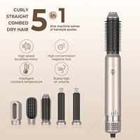 Brosse sèche-cheveux 5 en 1 modifiable 5 têtes Styler brosse à friser outils de coiffure pour le séchage du curling lissage