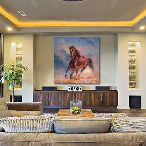 Arte Original de Fábrica, Venta al por Mayor, Lienzo Pintado a Mano con Óleo, Caballo Volador, <span class=keywords><strong>Caballos</strong></span> Corriendo, Arte Mural, Marco Ecológico, Tamaño Personalizado - Product Image 3