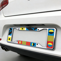 Cadre de plaque d'immatriculation en alliage d'aluminium noir personnalisé en gros, logo personnalisé, approuvé, cadres de plaque d'immatriculation de voiture en métal pour la décoration