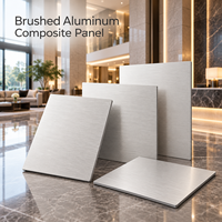Panneau composite en aluminium brossé 3 mm 1220x2440 mm en argent pour revêtement de comptoir de vente au détail