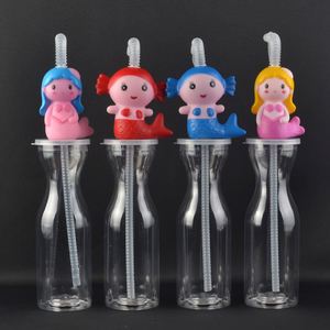 Custom 500ML PET <b>Plastic</b> Dinosaur Mermaid Duck Fruit Cartoon Cute Slush Sluch Ice <b>Drinking</b> Drink Yard <b>Cup</b> With Straw Lid - Product Image 1