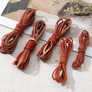 Jumao Genuine <b>Leather</b> Rope Flat Cowhide Strip 2 Meter Pack DIY Jewelry Making Material Handmade Bracelet Necklace Craft Supply - Product Image 3