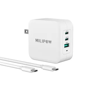 New Product 100W USB-C Wall Charger 3 Port GaN Power Adapter With Fast Charging For IPhone 14 15 For Mac Laptop