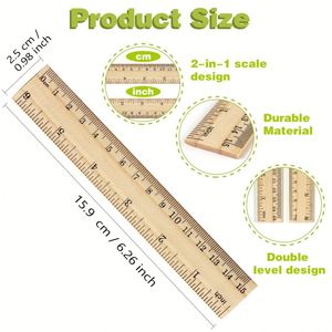 Regla de Madera Recta Personalizada de 15 cm/6 Pulgadas, Precio de Fábrica - Product Image 2