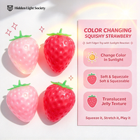 Jouets à presser en forme de fraise de grande taille qui changent de couleur - Jouet créatif anti-stress pour adultes - Jouets promotionnels en gros