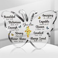 Cadeaux chrétiens pour femmes, cadeau religieux pour maman, verset biblique inspirant, décoration de bureau, plaque acrylique spirituelle, signe décoratif, cadeau