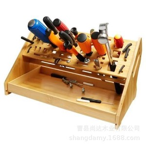 New wooden repair tool rack, multi-functional screwdriver and scissor storage rack, <b>desktop</b> organizer for repair tools - Product Image 1