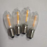 Bombilla LED de Filamento de Repuesto para Navidad, 0.2W, E10, 23V 34V, Bombilla de Luz de Vela Miniatura, Bombilla LED de Vidrio Rayado C6 para Lámpara de Puente