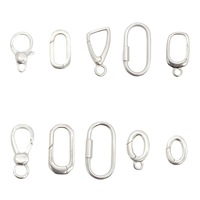 Pendentif ovale personnalisé en argent 925 plaqué or 18 carats avec fermoir à ressort et boucle de connexion
