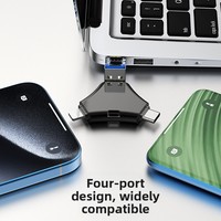 Memoria USB 2.0/3.0 de Alta Velocidad 3 en 1, Unidad Flash USB de 4GB-128GB con Conector Lightning/Tipo-C/Micro-USB, Personalizable con Logotipo para Computadoras IOS