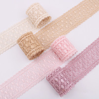 Dentelle brodée florale en polyester de haute qualité, largeur 4 cm, garnitures de couture dentelées pour la décoration de cadeaux